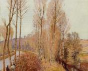 阿尔弗莱德 西斯莱 : Path along the Loing Canal